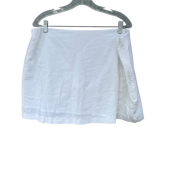 Abercrombie & Fitch Linen Mini Skirt with Slit - White - Size XL - Picture 6 of 10